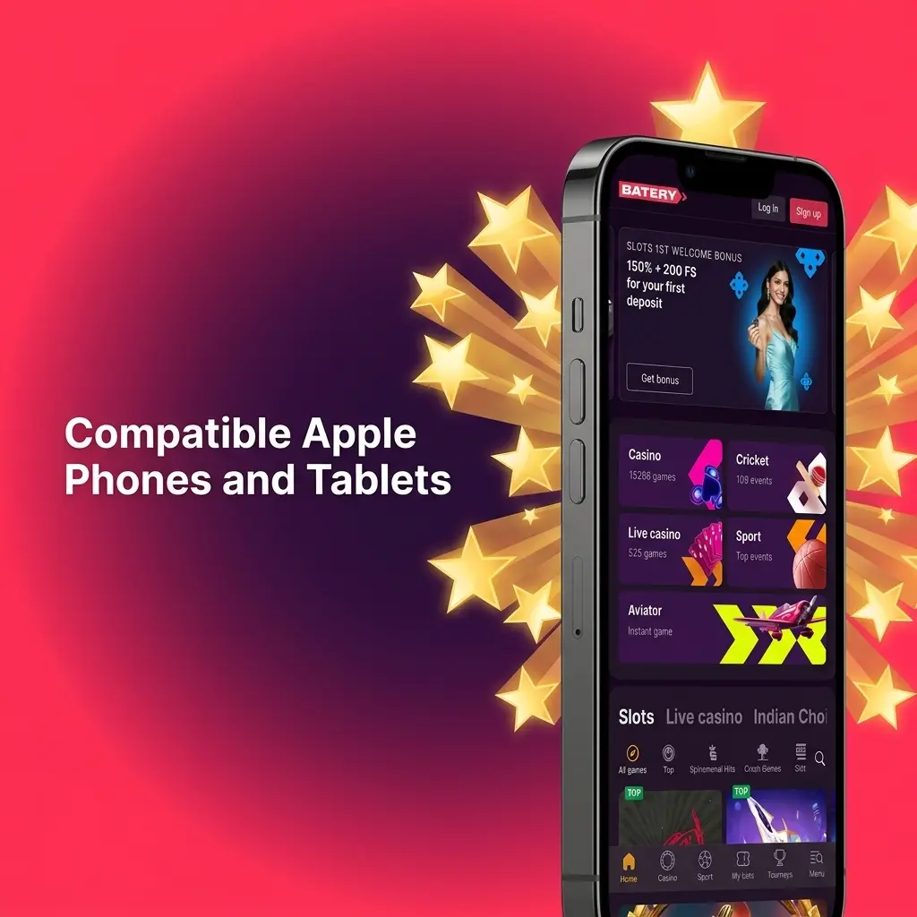 Compatible Apple phones and tablets from iPhone X to 17 series supported by the Batery mobile app.